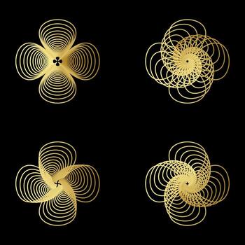 dorado resumen línea patrones en negro antecedentes vector