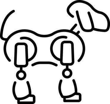 A linear style icon representing pet robot vector