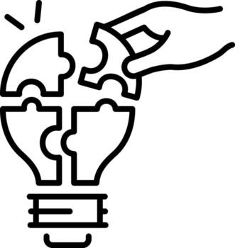 un contorno estilo icono representando problema resolviendo vector