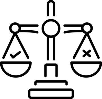 A trendy linear style icon representing decision making vector