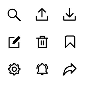 Set of Simple Iconographic Symbols for Digital Interface and Applications vector