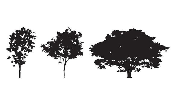 Tree Silhouette for Background Use vector