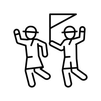 capture the flag black line icon for digital and print projects. vector