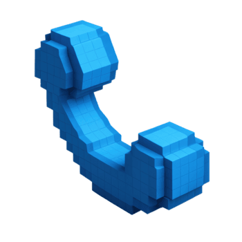 un' vivace blu pixelated telefono ricevitore, reso nel un' distinto 3d blocchi stile. ideale per concetti relazionato per digitale comunicazione, retrò tecnologia, e gioco. png