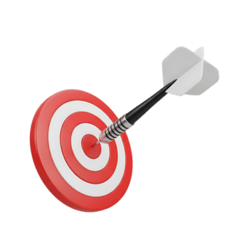 bersaglio per freccette con dardo nel bullseye isolato su trasparente sfondo png