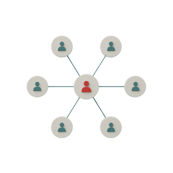 interconnesso Rete con centrale centro concetto che rappresentano comunicazione e collaborazione png