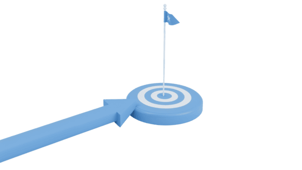 Conceptual representation of a successful journey towards achieving specific aims with precision png
