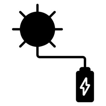 Solar Power icon. Flat black symbol. Pictogram is isolated on a white background. Designed for web and software interfaces. vector