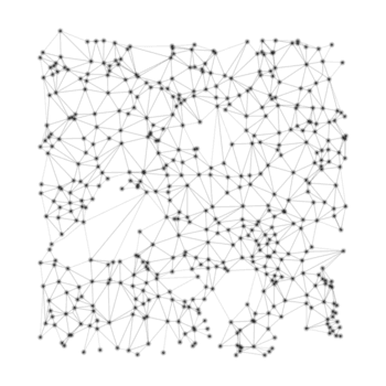 Complex network of dots and lines isolated on transparent background, creating a modern design png