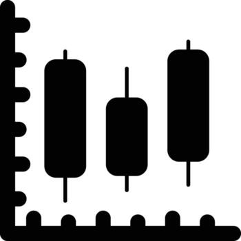 a bar chart with three bars and a line vector