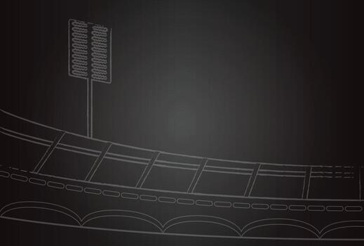 Stadium Sketch in Black background with Floodlight vector