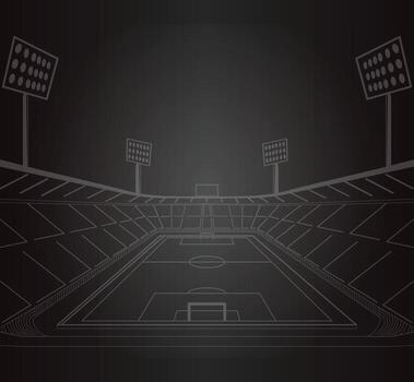 Stadium Sketch in Dark background with wide view vector
