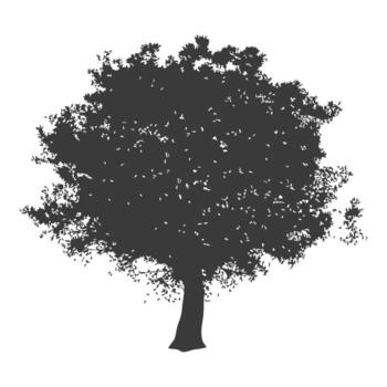 árbol con raíces y ramas contorno vector