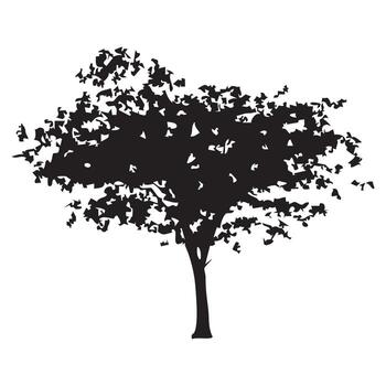 Tree with Road Path Background vector