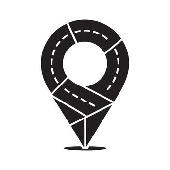 negro y blanco ubicación marcador icono con limpiar artístico forma para mapa utilizar vector