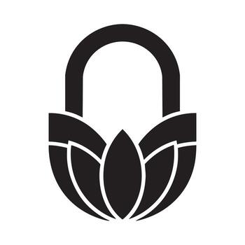 Minimal Black and White Abstract Icon of Organic Shape in Simple Style vector