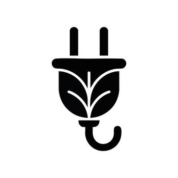 plano icono demostración eléctrico enchufe en s forma con limpiar mínimo diseño diseño vector