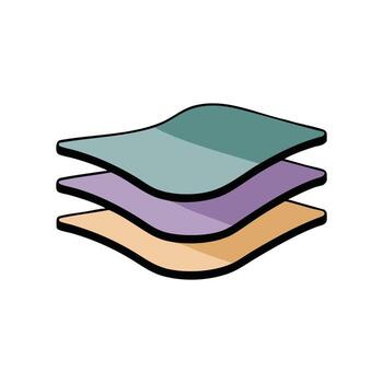 Flat Logo Showing Three Gentle Forms in Clean Creative Graphic Composition vector