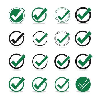 caja icono colocar. caja icono.. cheque marca íconos colocar. cheque marcas símbolo recopilación. cheque marcas grande recopilación. garrapata icono. cheque marcas diferente forma, aislado. vector