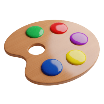 Paint palette with color blobs on it png