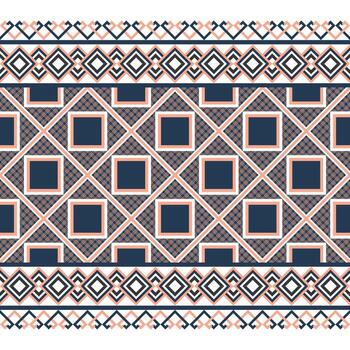 un hermosa repitiendo geométrico modelo con simetría. esta intrincado diseño caracteristicas un complejo interacción de formas, colores, y texturas vector