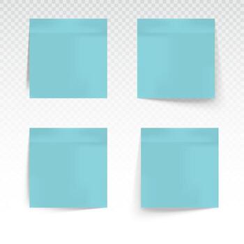 Set of Soft Blue Sticky notes with realistc shadow for message element effects business education vector
