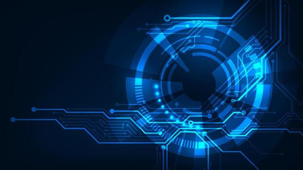 Digital hud sci fi technology with line circuit concept adstract light background vector