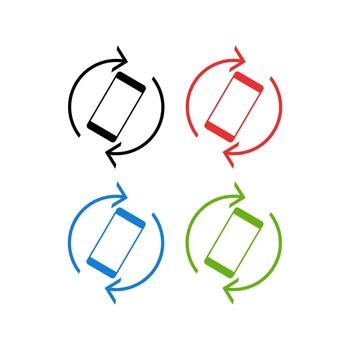 Phone Rotate Icon Mobile Screen Orientation Device Rotation Symbol vector