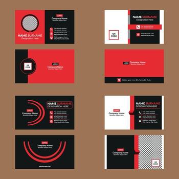 Modern Business Card Layout in a Bundle of Four. Abstract Layout Display for Promotion. vector