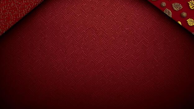 Elegant red background with textured patterns and decorative elements in corners photo