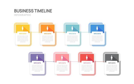 Infographic business template 2, 4, 6, 8 steps options, presentation workflows with process diagram elements illustration. vector