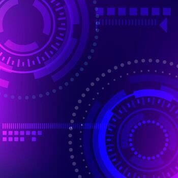 Abstract technology background with glowing blue rings and light particles. Ideal for digital and sci-fi designs. vector