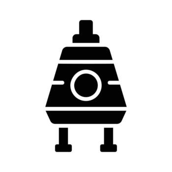 Trendy glyph icon of advanced space module unit vector