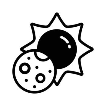fácil a editar glifo icono de solar eclipse. vector