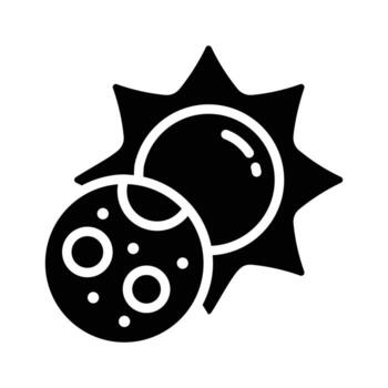 fácil a editar glifo icono de solar eclipse vector