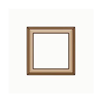 Simple square brown picture frame with empty space border vector