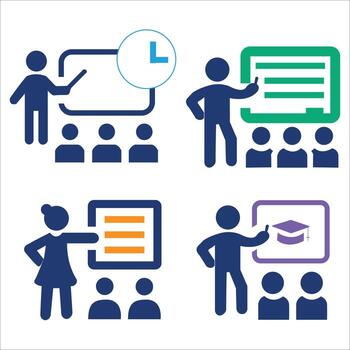 Classroom and Teaching Icons Set vector