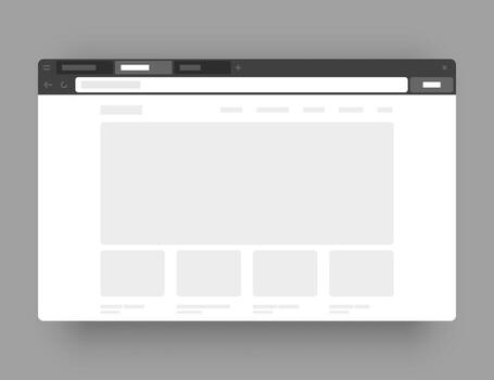 Minimalistic concept of web browser. Wireframes screens. Web window screen mockup. vector