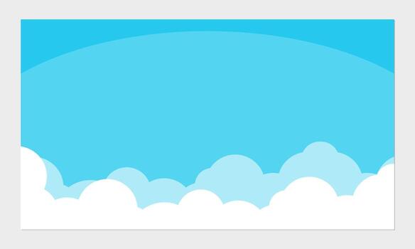 Minimalist blue sky background with layered white and light blue clouds, creating a calm and fresh atmosphere. vector