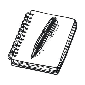 Simple notepad with pen for note taking and brainstorming ideas vector