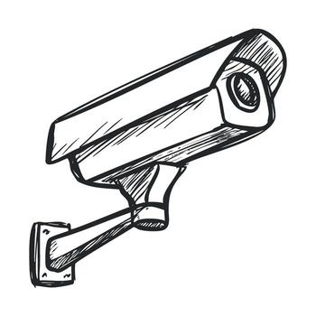 seguridad cámara dibujo para moderno vigilancia y supervisión vector