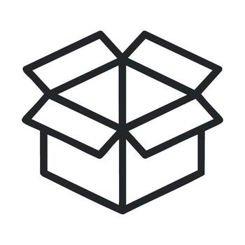 Open box with flaps ready for packing or storage use vector