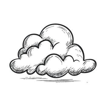 Cloud sketch for artistic design and creative projects vector