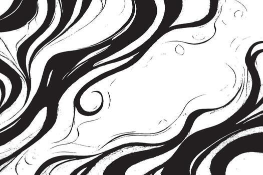 High-resolution abstract black and white fluid wave pattern with flowing lines, swirls, and minimalist curves, perfect for modern art, prints, wallpapers, and creative graphic design projects. vector