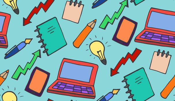 Drawn objects by hand on the topic of business vector