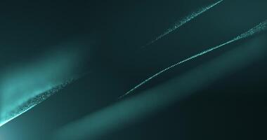 abstrakt lysande Vinka av partiklar och prickar rör på sig på blå bakgrund, stor data visualisering, trogen och digital bakgrund, data flöde, cyber teknologi. 3d, 4k, sömlös slinga video