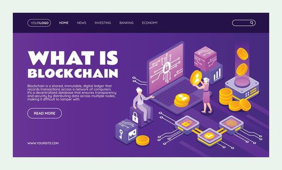 isométrica composición de digital Finanzas soluciones aterrizaje página vector
