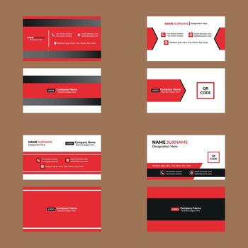 Modern Business Card Layout in a Bundle of Four. Elegant Layout Display for Promotion. vector