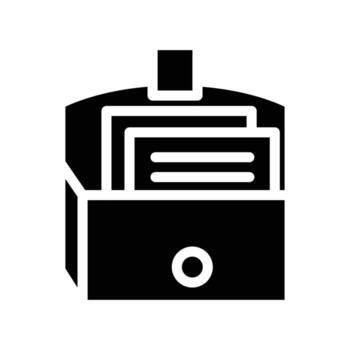 bag full with document solid icon design good for web or mobile app vector