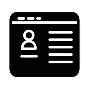web profile solid icon symbol of work design good for web or mobile app vector